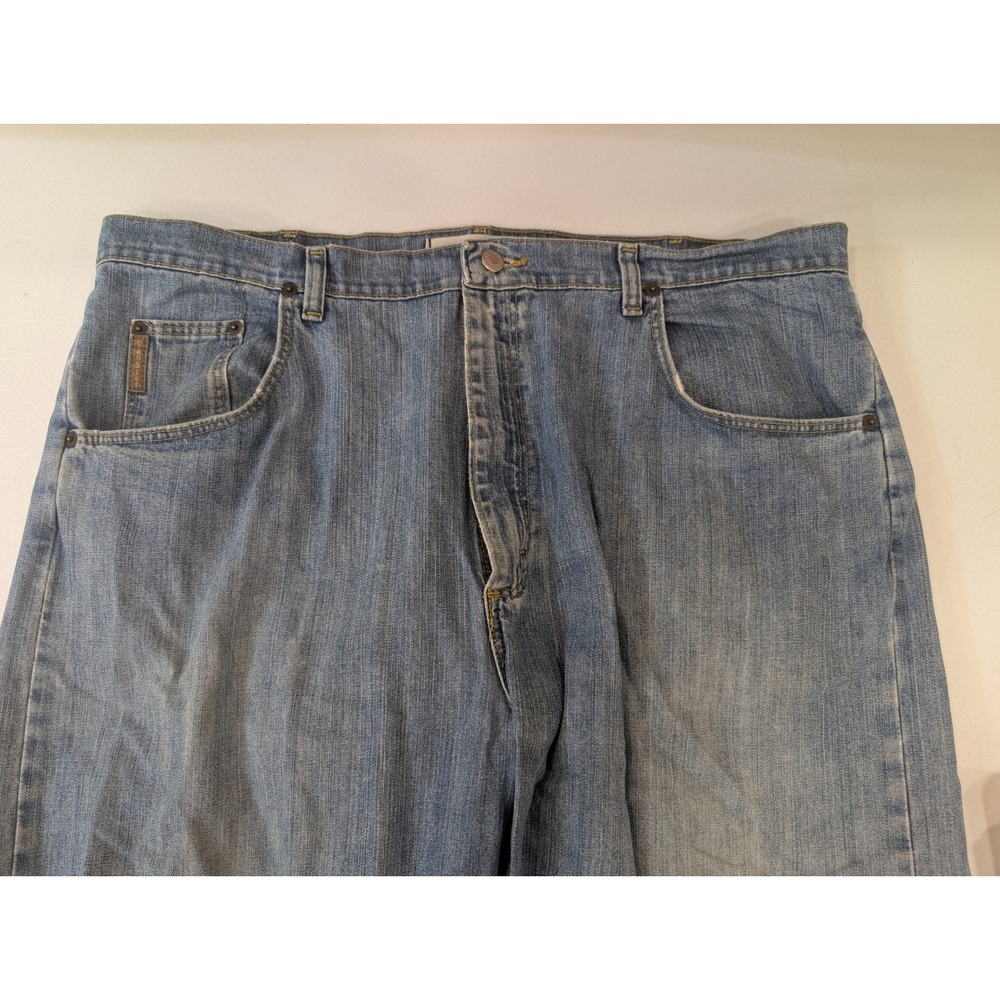 Wrangler Relaxed Fit Jeans Mens 40x32 Light Wash Denim Pants - Picture 4 of 7